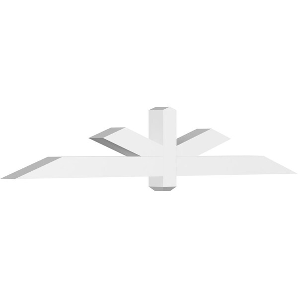 Ekena Millwork Kennewick Architectural Grade PVC Gable Bracket, 84"W x 14"H x 4"D x 4"F, 4/12 Pitch GBP084X14X0404KEN00 - main